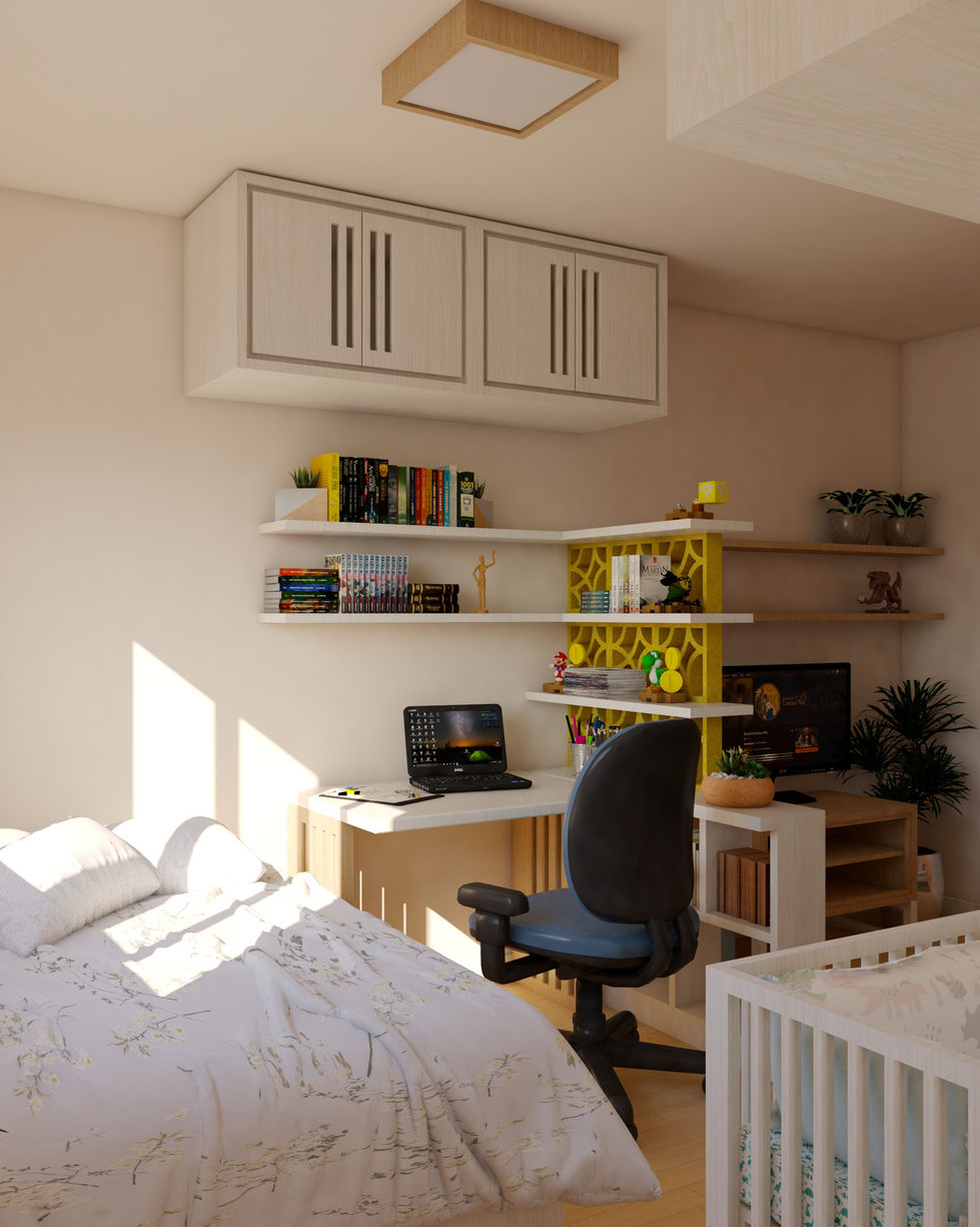 WCA Arquitetura - Residência A.R. - Quarto / Home-office