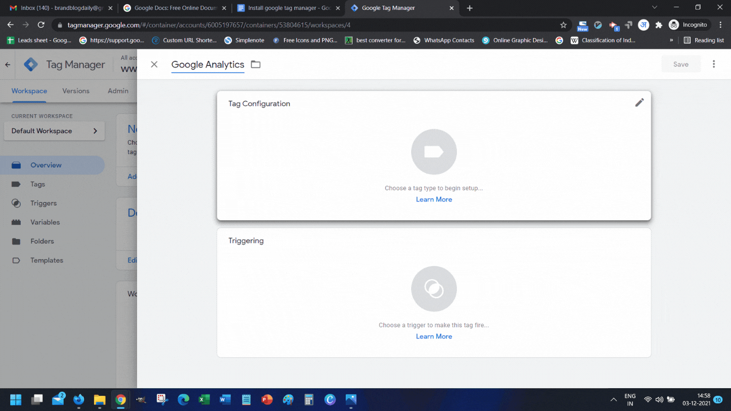 Google Tag Manager - Add your first google analytics tag