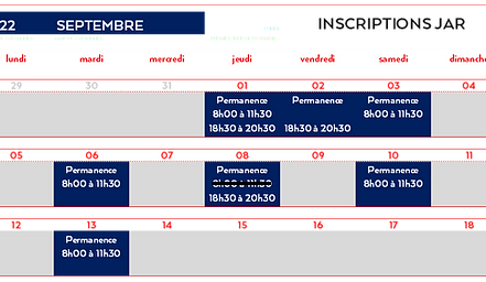 Inscriptions au club pour 2022/2023