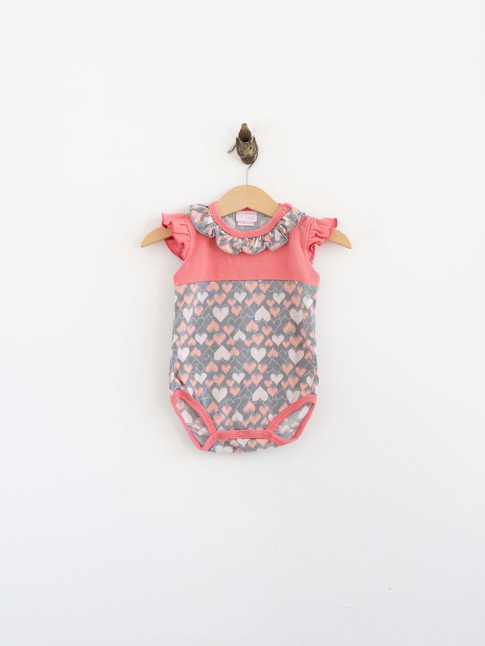 6-9 חודשים | אוברול וונזי גופייה מלמלה לבבות | MON OURS