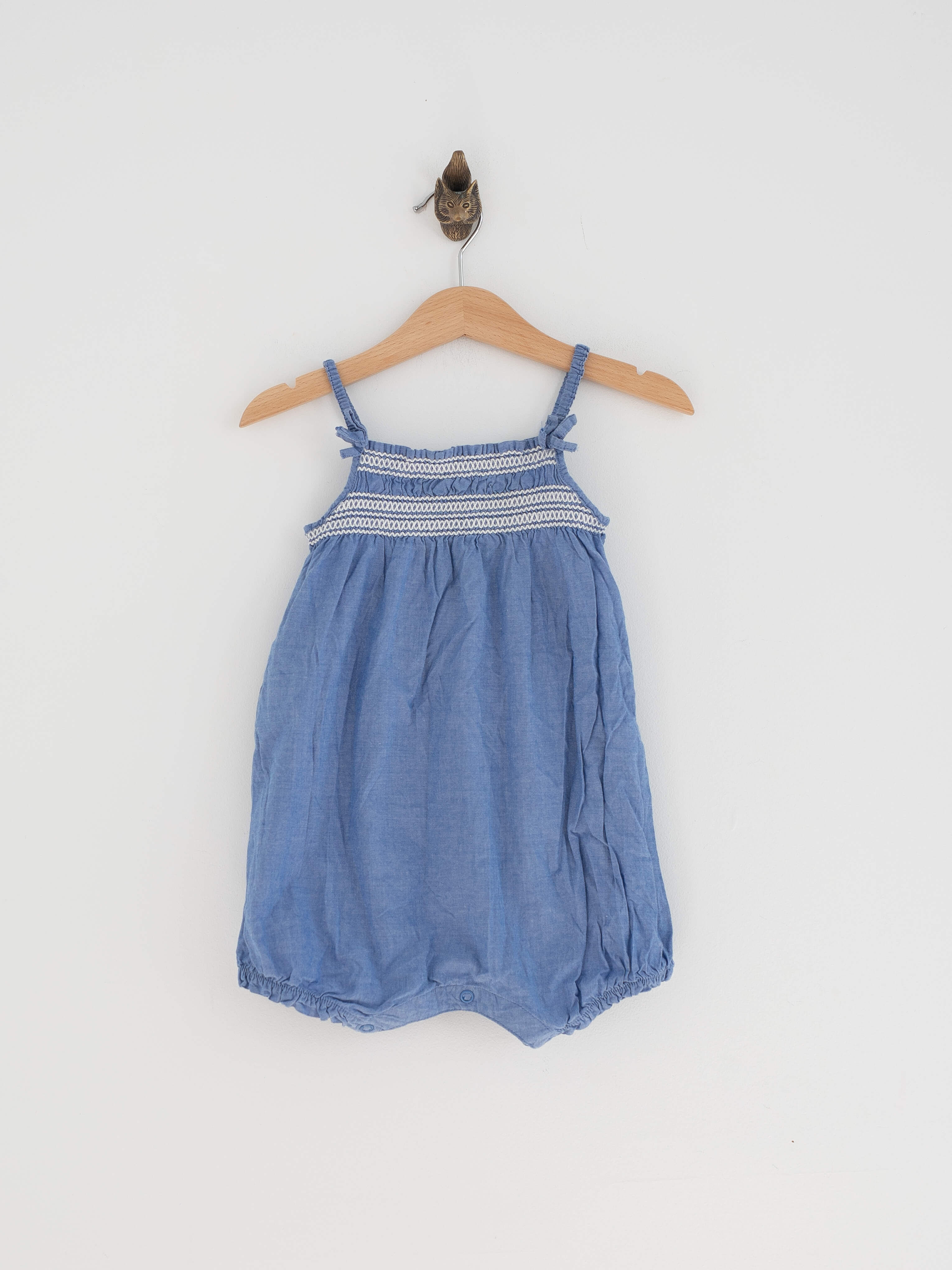 שמלה כחולה לילדה עם רקמה