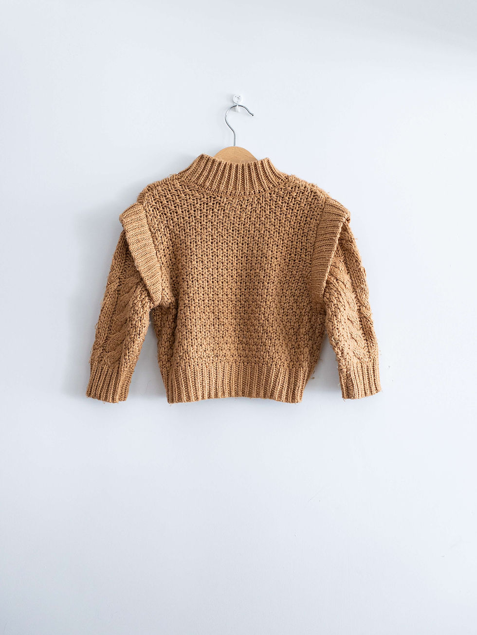 מידה 5-6 | סוודר צמות קרופ חום בהיר | GOLF KIDS