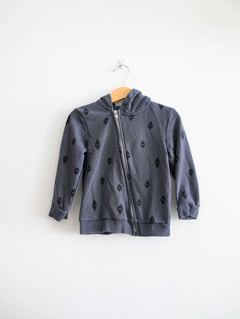 מידה 2 | סווטשירט קפוצ׳ון אפור רוכסן אלכסוני | TERMINAL X