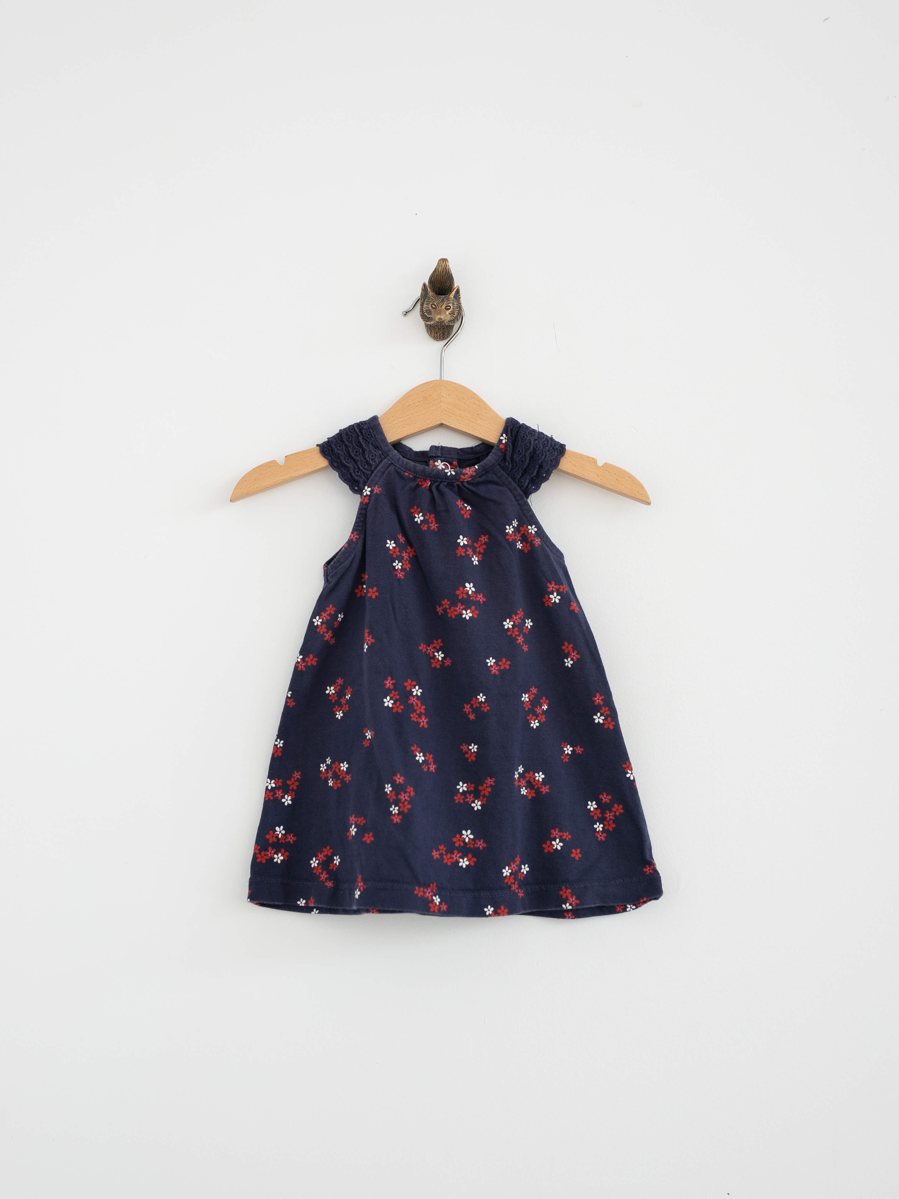 שמלת גופייה כחול כהה פרחוני מידה 6 חודשים