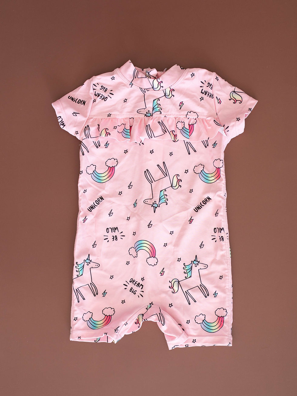 גופייה ורודה עם הדפס חד קרן