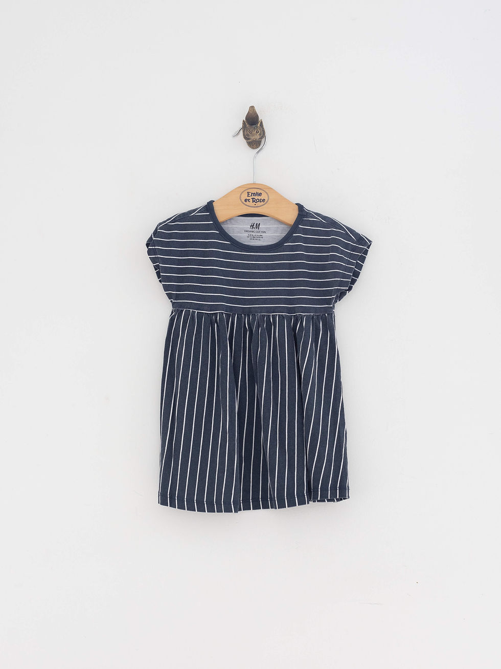 12-18 חודשים | שמלת טריקו כחולה כהה פסים | H&M