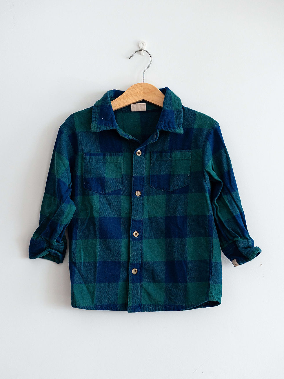 מידה 2-3 | חולצה מכופתרת פלאנל משבצות כחול ירוק | ADA by TERMINAL X