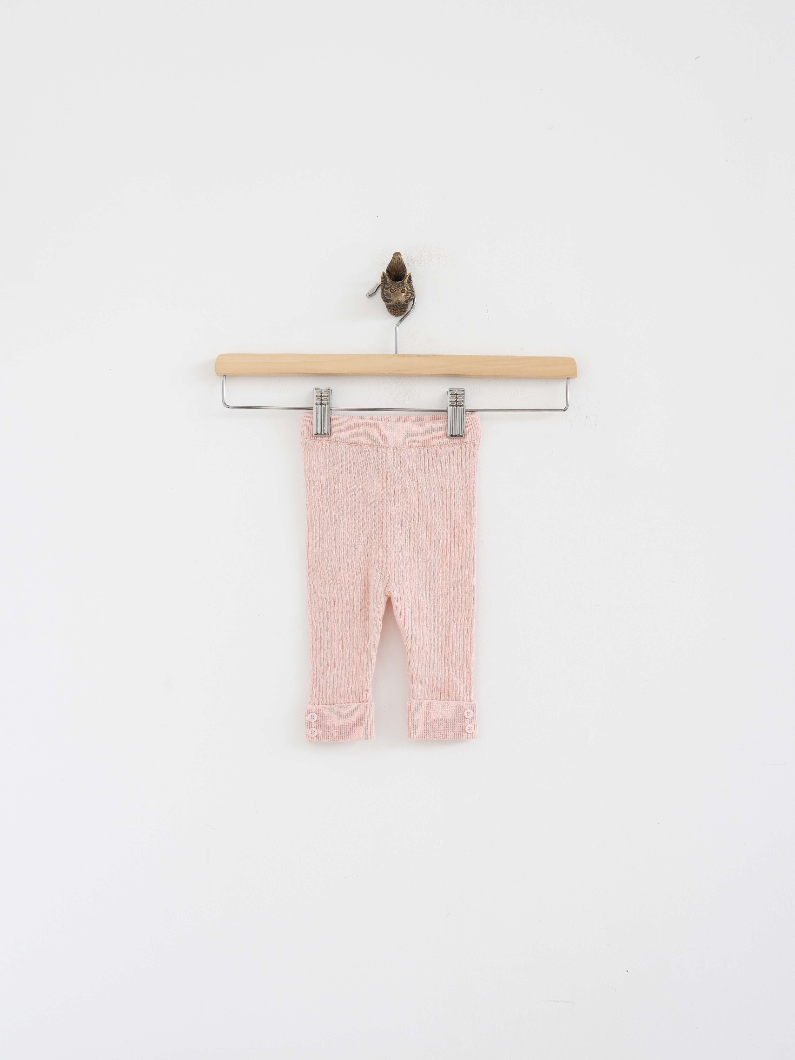 חדש עם טיקט | 0-3 חודשים | מכנסון צמר ריב ורוד בהיר | FOX