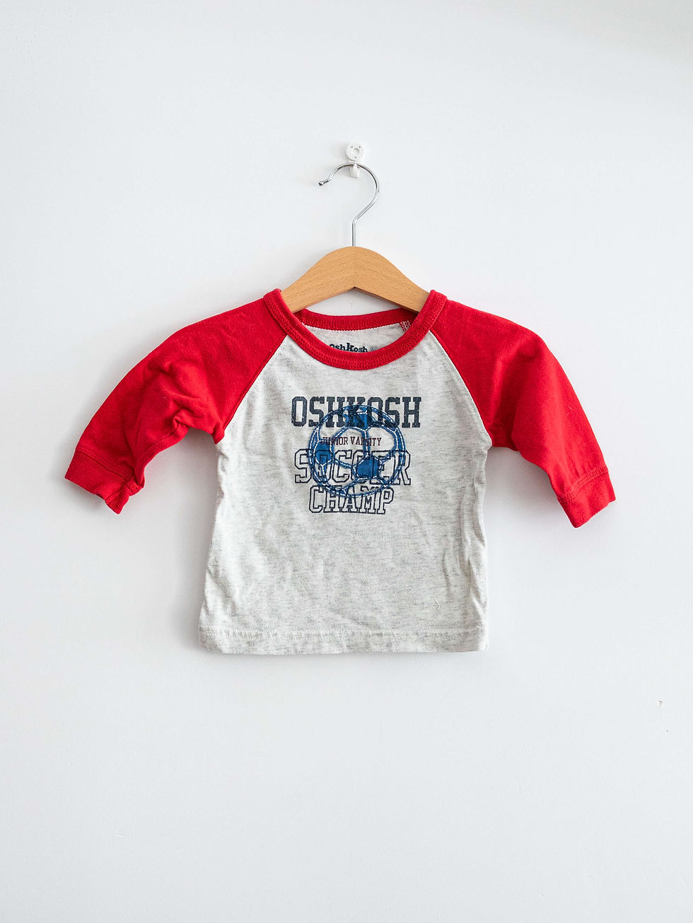 מידה 3 חודשים | טי-שירט ארוכה שרוולים אדומים | OshKosh