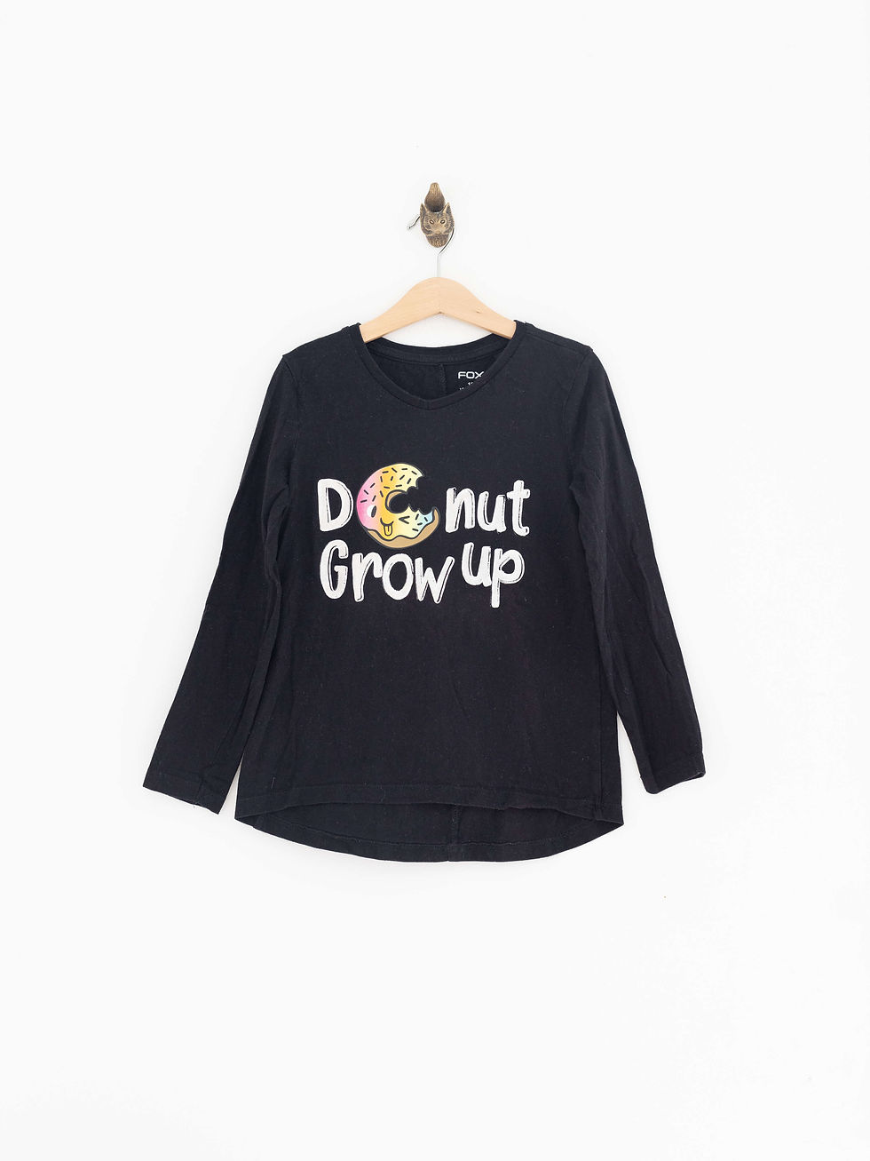מידה 7-8 | טי-שירט ארוכה שחורה דונאט | FOX