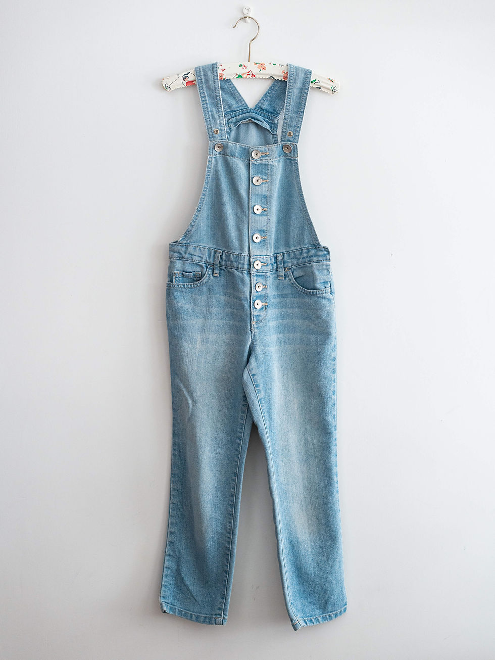 מידה 6-7 | אוברול ג'ינס ארוך כפתורים מלפנים | CHILDREN'S PLACE