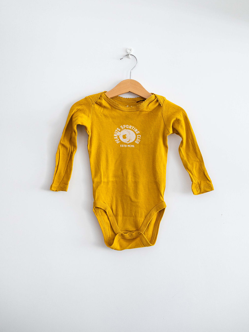 מידה 12-18 חודשים | אוברול וונזי שרוול ארוך צהוב חרדל | CASTRO