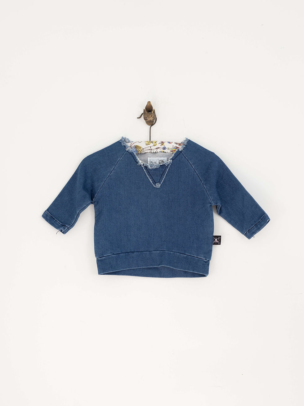 Product: 12-18 חודשים | סווטשירט ג'ינס צווארון סיומת פרומה | nununu