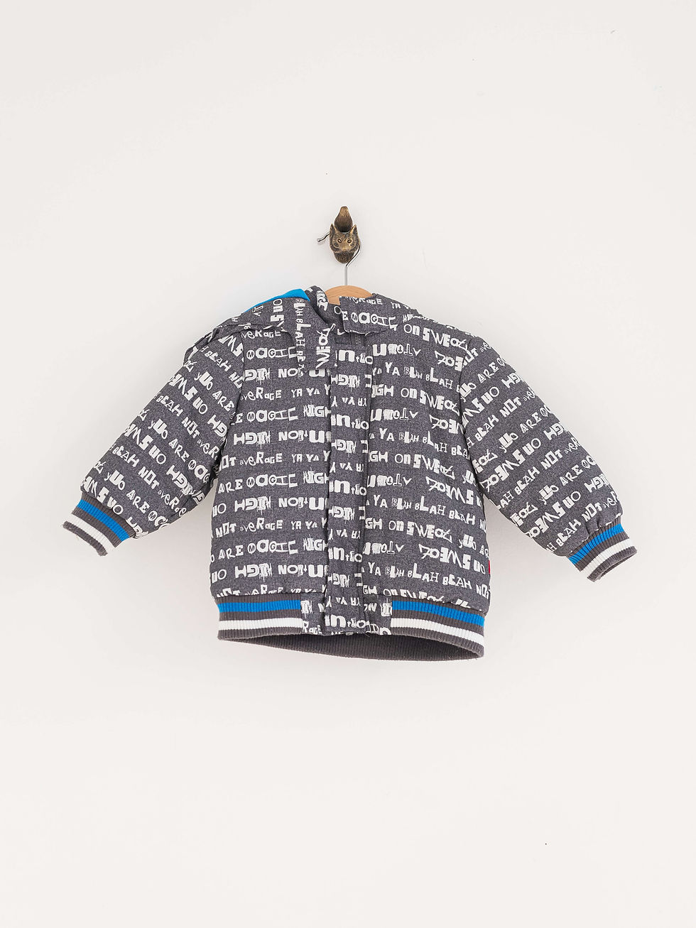 מעיל חורף תינוקות אפור בהדפס