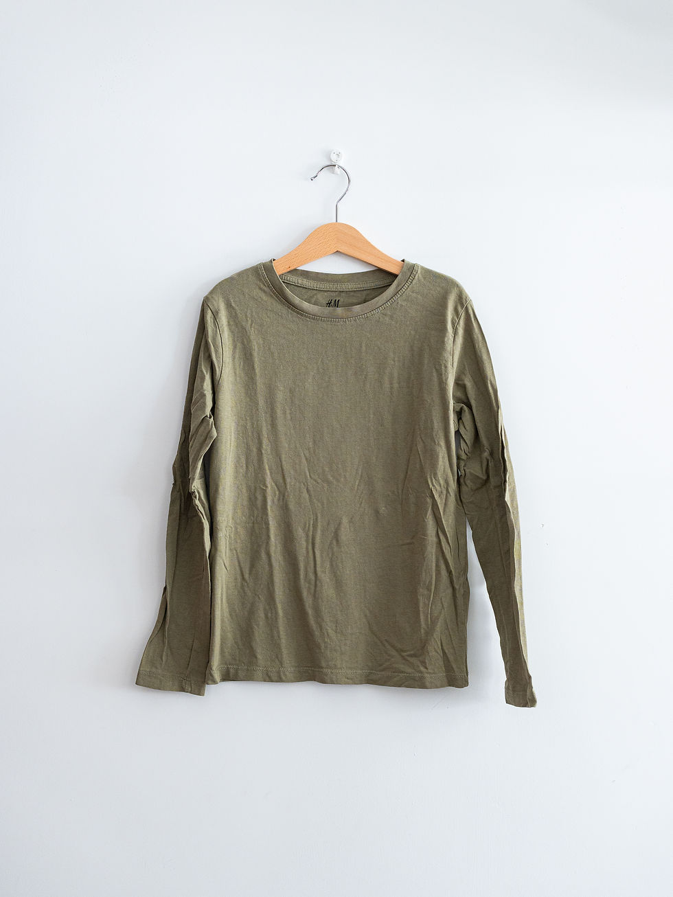 מידה 8-10 | טי-שירט ארוכה בייסיק ירוק זית | H&M