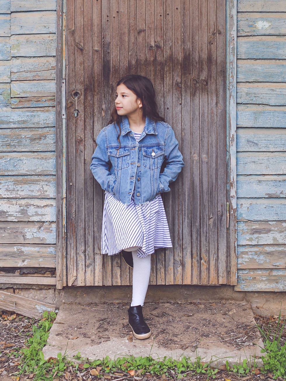 מידה 10-12 | ז'קט ג'ינס קרופ סיומת פרומה | Adika