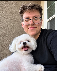 Pawtriotic Pet Hotel Kennel Technician Lead with her dog in Murrieta