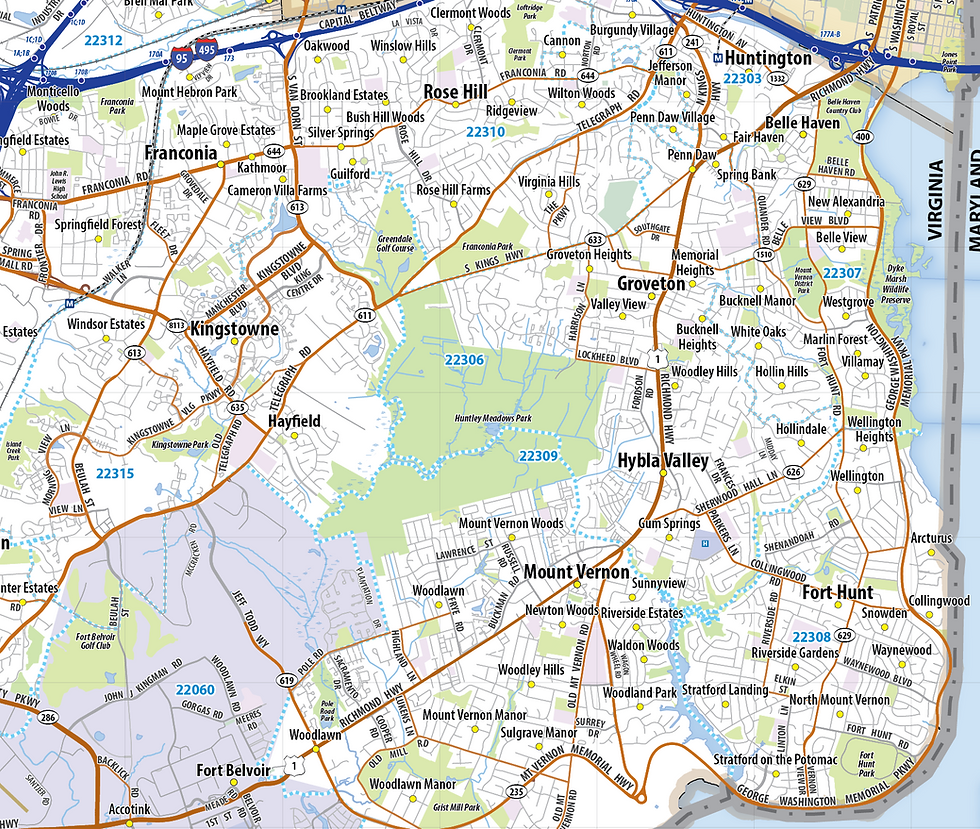 Thumbnail: Fairfax County, VA Laminated Wall Map