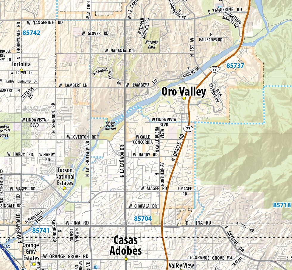 Thumbnail: Tucson Region Laminated Wall Map
