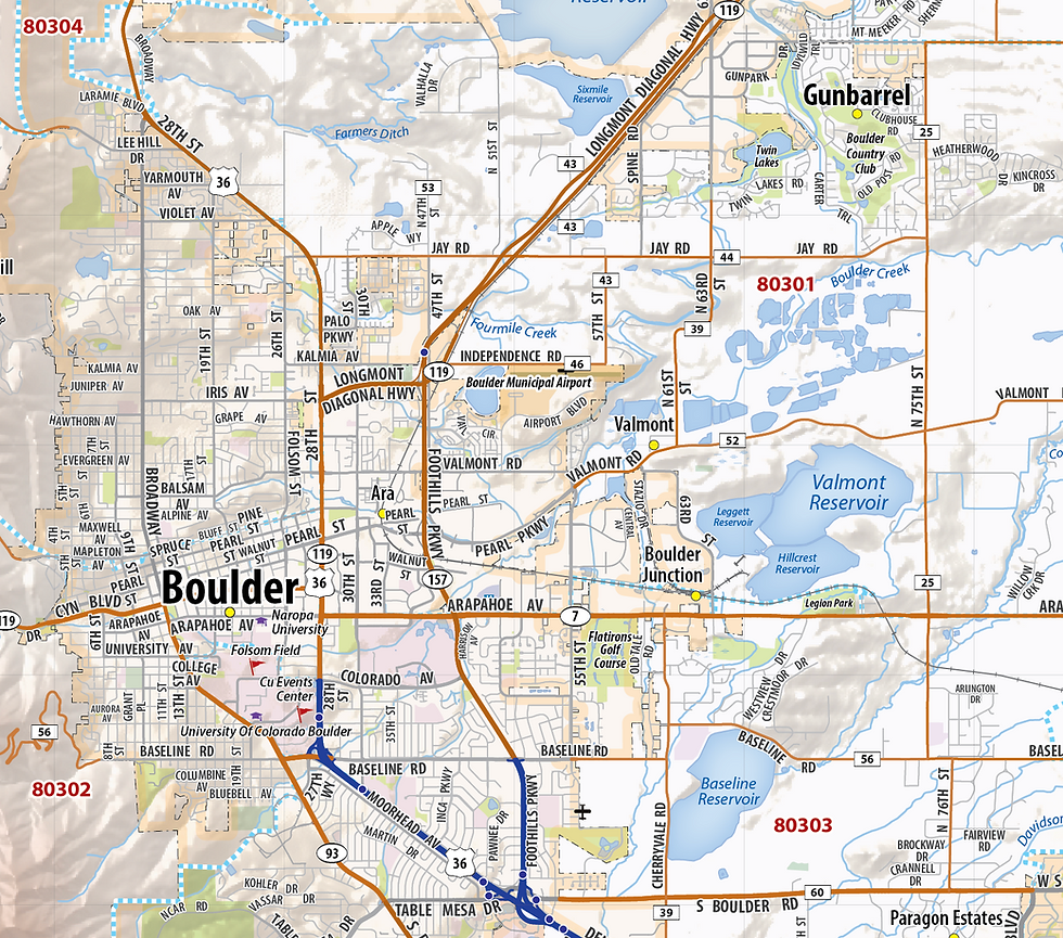 Thumbnail: Fort Collins, Greeley, Loveland, Longmont Area Laminated Wall Map