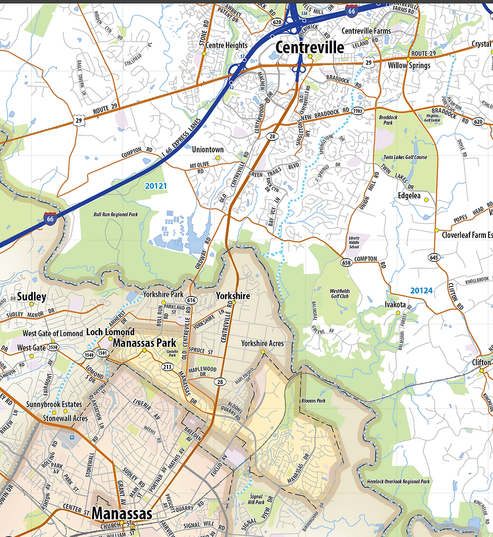 Thumbnail: Fairfax County, VA Laminated Wall Map