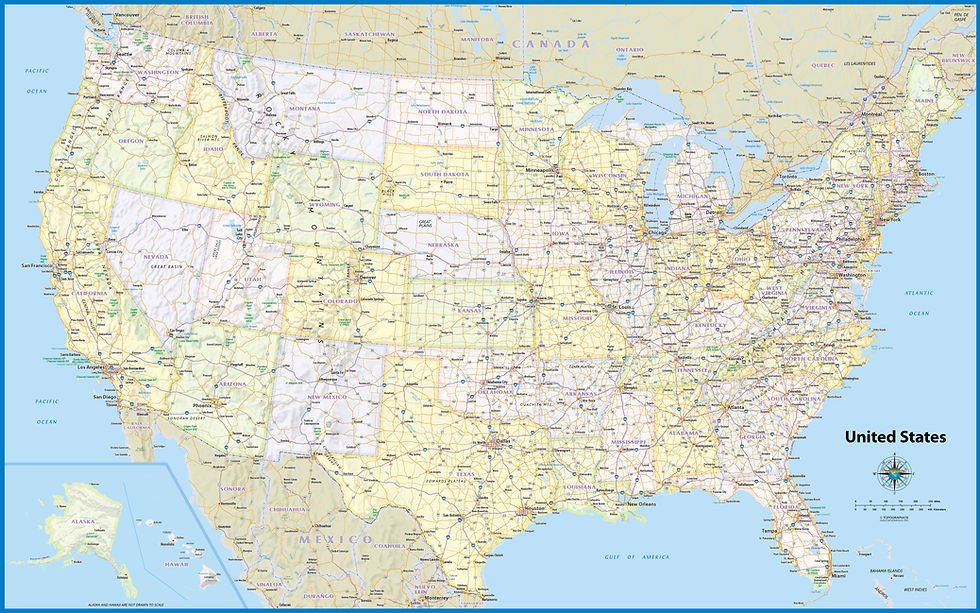 Thumbnail: United States Laminated Wall Map