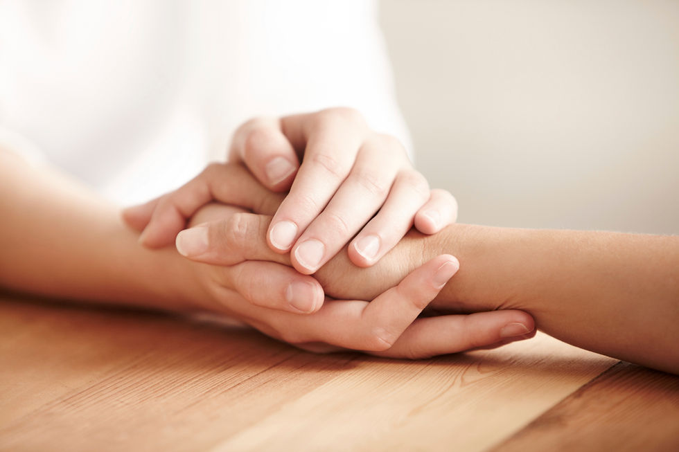 Mãos em sinal de apoio