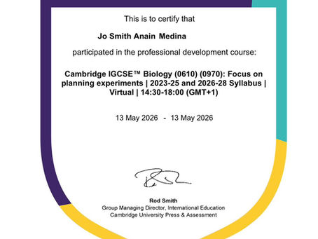 Congratulations on Successful Completion of Cambridge Professional Development Programme