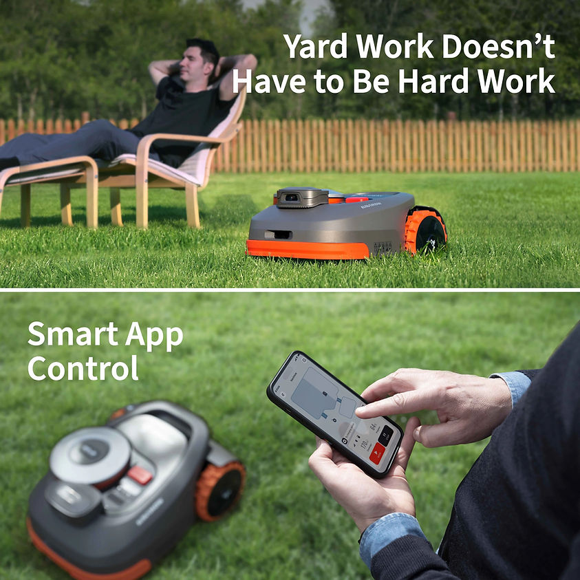 Robotic automatic lawn mowing with the touch of an app