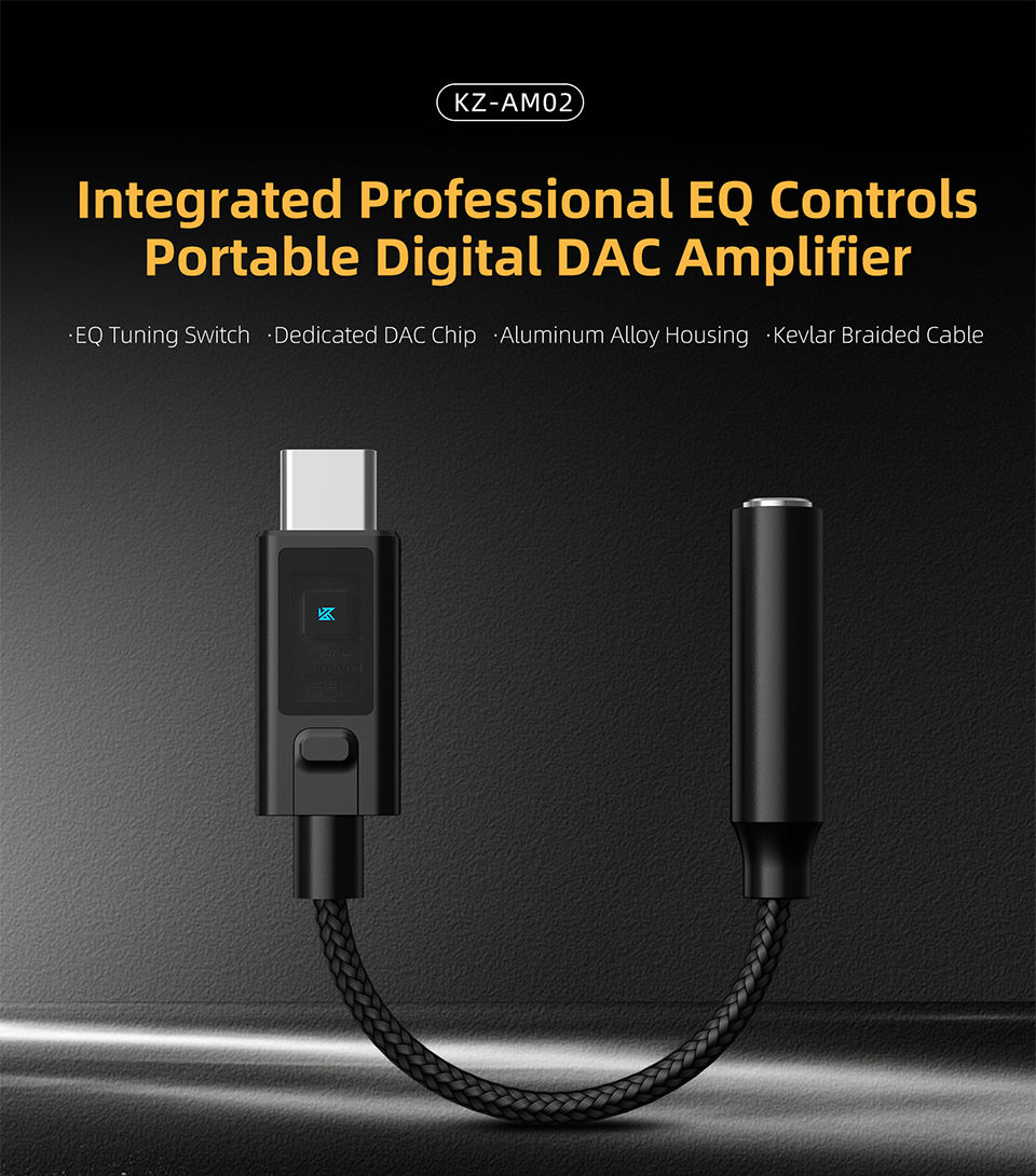 Miniatura: KZ AM02 Portable Decoder Professional-Grade Audio Earphone Amplifier Type-C to 3