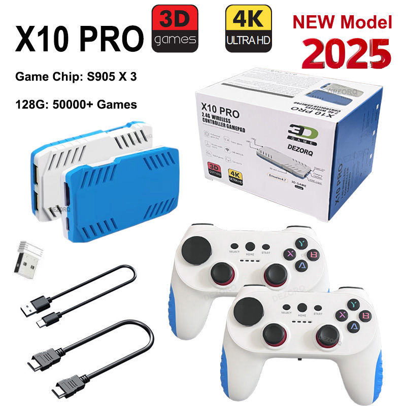 128G X10 PRO GameStick 4K HD TV Video Game Console 3D Games 40+Simulators S905 x