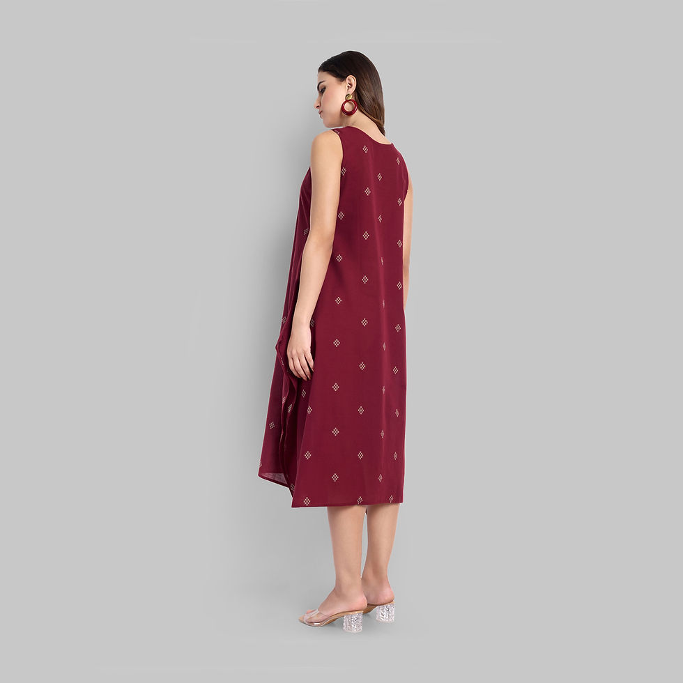 Thumbnail: Kurti - Maroon Box Cut