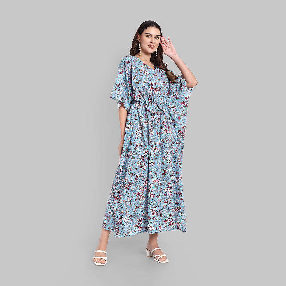 Thumbnail: Lounge Wear - Kaftan Sea Blue