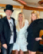 Rachel Krider Shane Krider and Karen Murphy in fancy dress at a Prosperity Of Life Mediterranean destination event celebrating success with their online business Australia community