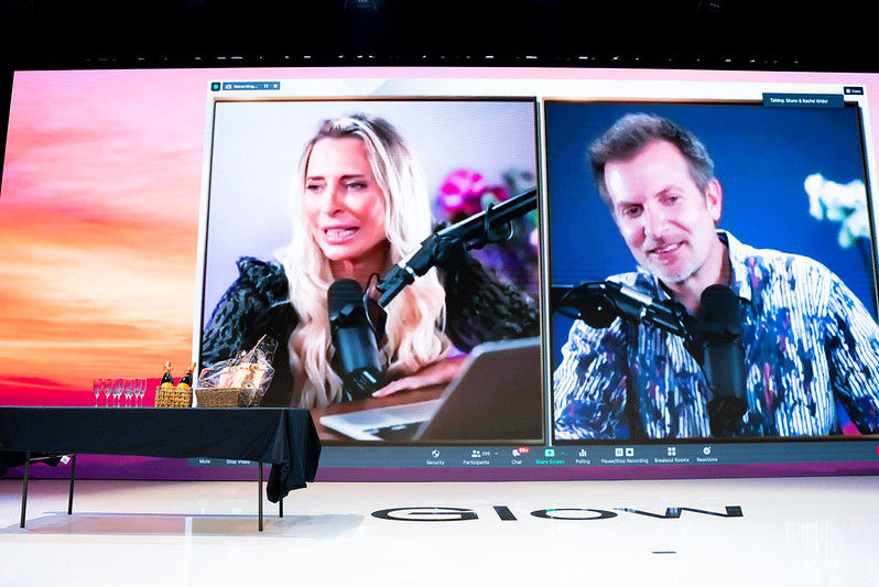 Shane Krider and Rachel Krider hosting a Prosperity Of Life virtual training call for global students and distributors.