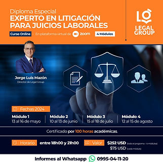 Esteban Polo participará como docente en el Diploma en Litigio Laboral