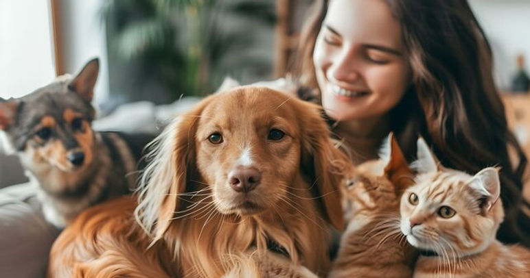 girl with dogs