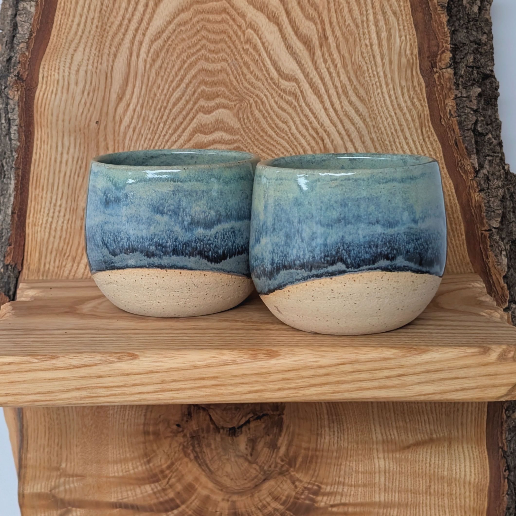 Pot - Ombre Blue Gradient Stoneware Ceramic