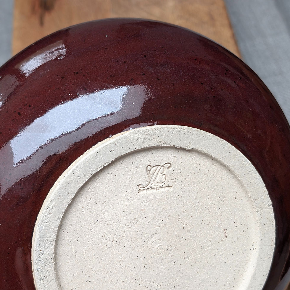 Thumbnail: Deep Red Glazed ceramic stoneware Chip and Dip Bowl