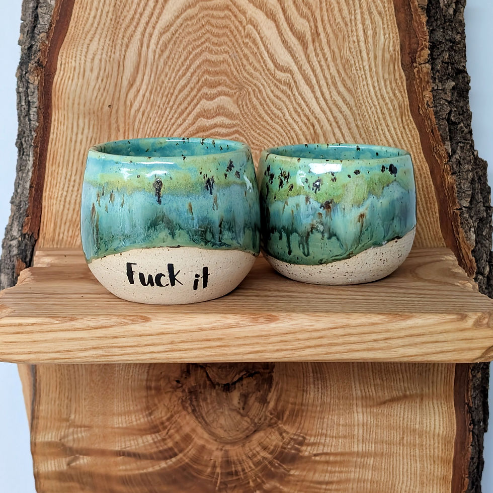 Fuck it Pot - Green Gradient Stoneware Ceramic