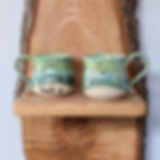 Unique stoneware fuck it mug featuring green flecked glaze