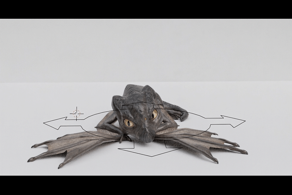 Close-up view of a virtual dragon flying over a fantasy landscape on a smartphone screen