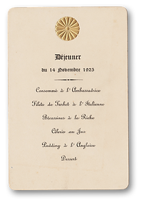 Royal Menus - Empress Sadako luncheon me