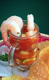 Shrimp ceviche cocktail served with chips Jupiter