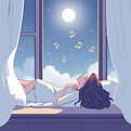 relaxing dreaming of musical notes lying infron t of a sun kissed window .jpg