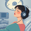 surgery theatre, female patient asleep w