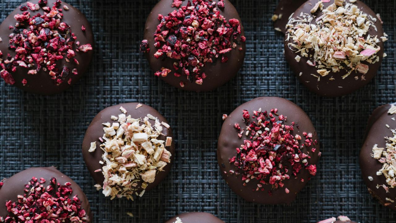 Chocolate fondue and dessert station with fruit and marshmallows