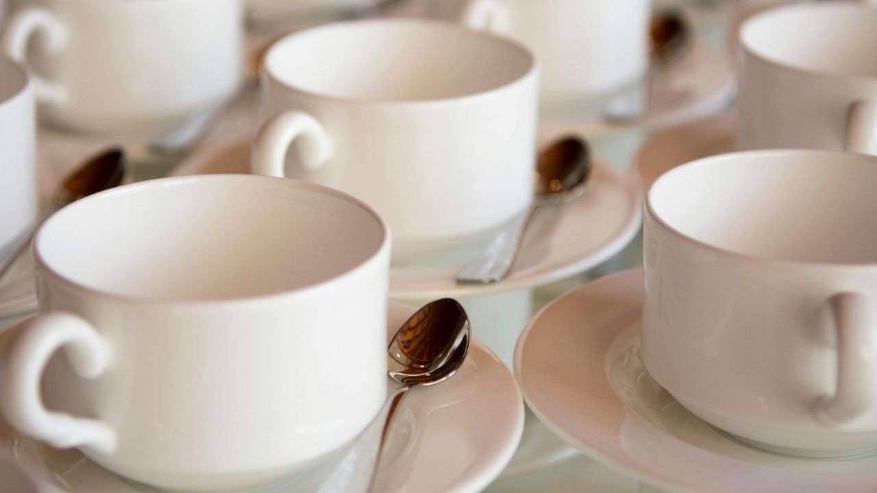 Coffee and espresso bar with cappuccinos and latte art