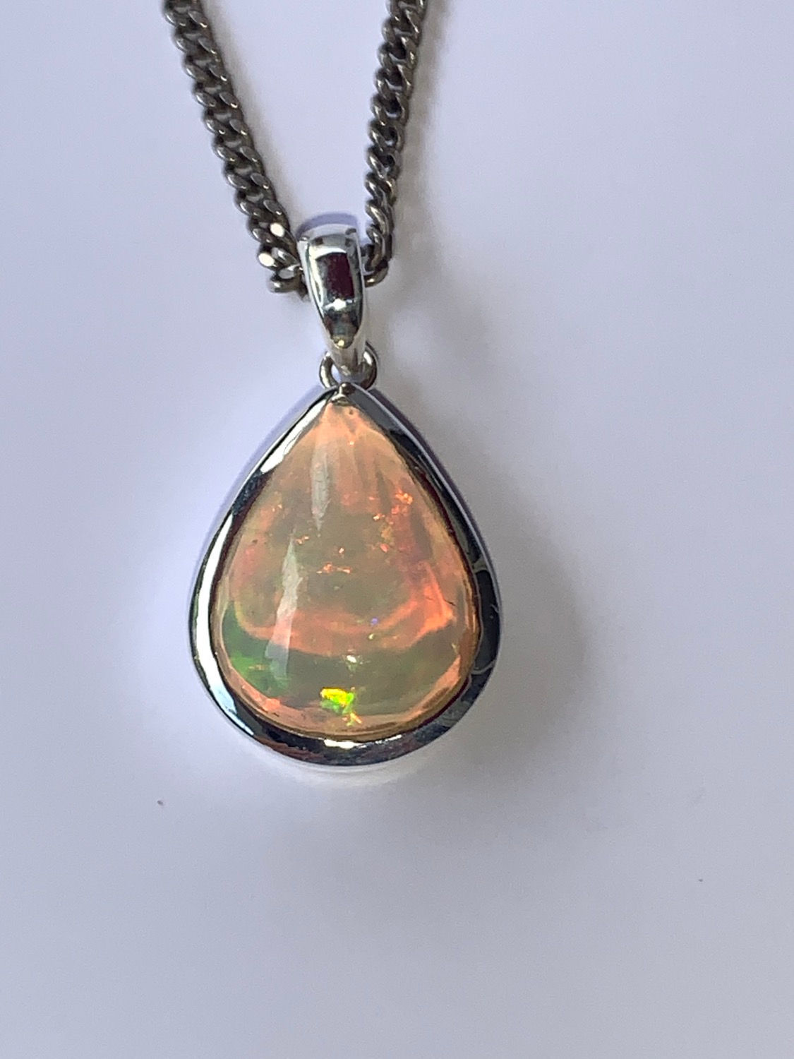 Anhänger Opal ca. 16x12 mm Silber