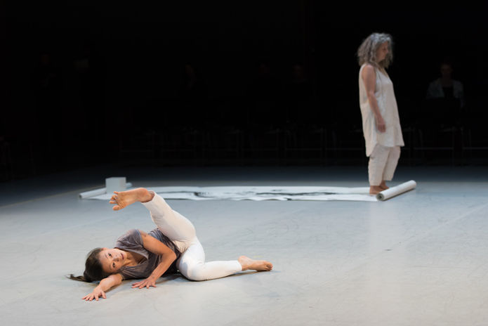 Peiling Kao (front) and Tracy Taylor Grubbs (back) perform "per[mute]ing". Photo by Margo Moritz.